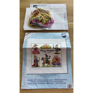 Vervaco Counted Cross Stitch Kit Knights And Princesses 11.2" x 9.6" Opened‎